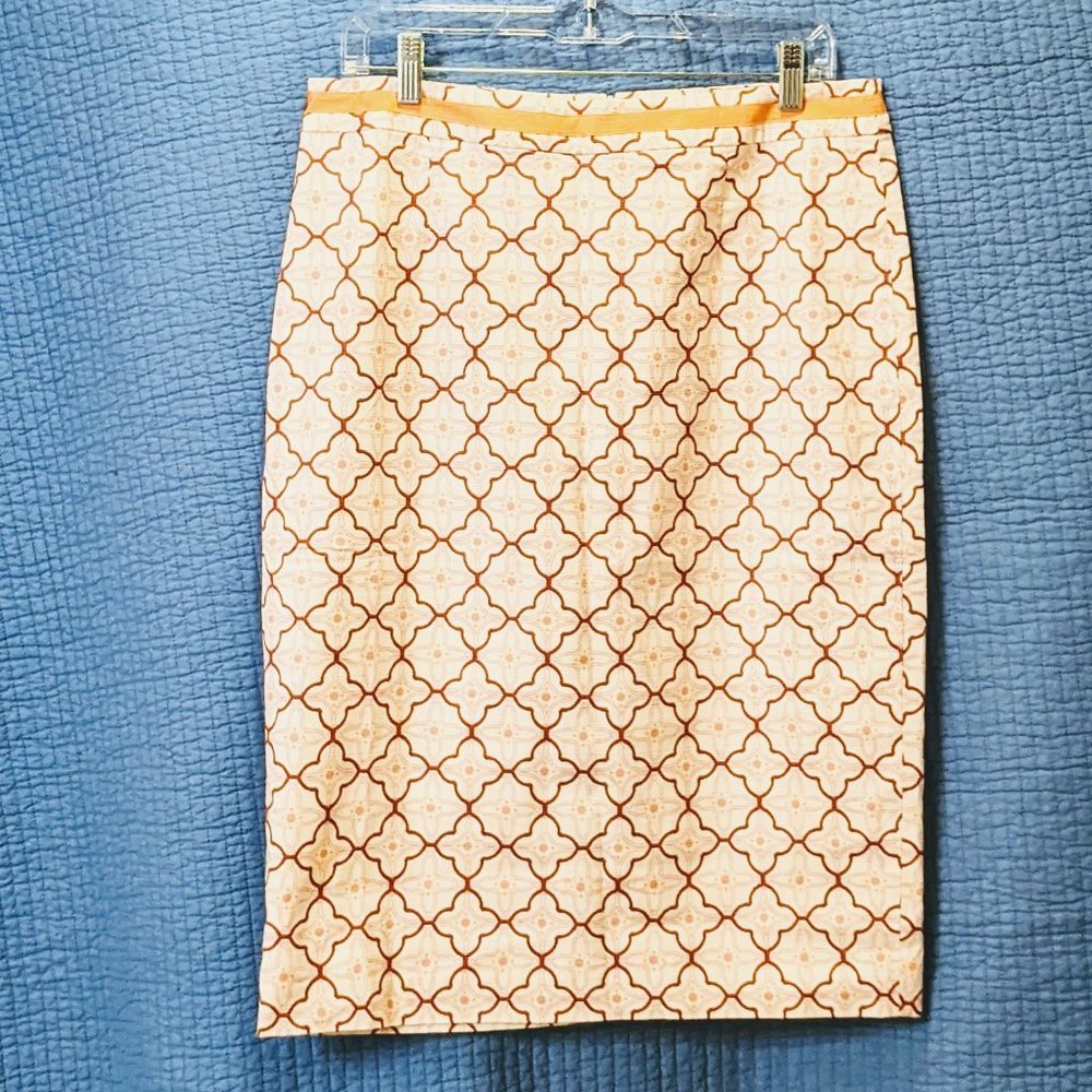 Boden "tile" patterned pencil skirt